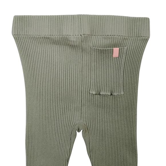 Lunya Ribbed Leggings Size Medium Light Green High Rise Back Patch Pocket - Picture 5 of 7